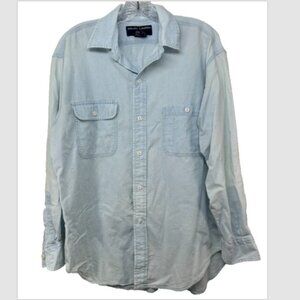 Polo sport Ralph Lauren Shirt Mens Medium Blue Button Up Denim hip hop y2k vtg